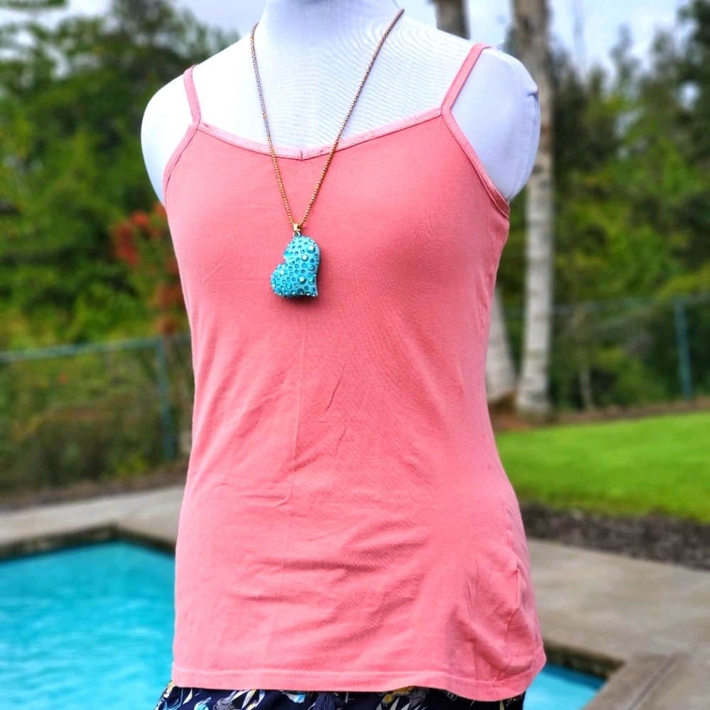 JW long spaghetti strap tank to sz M blush pink